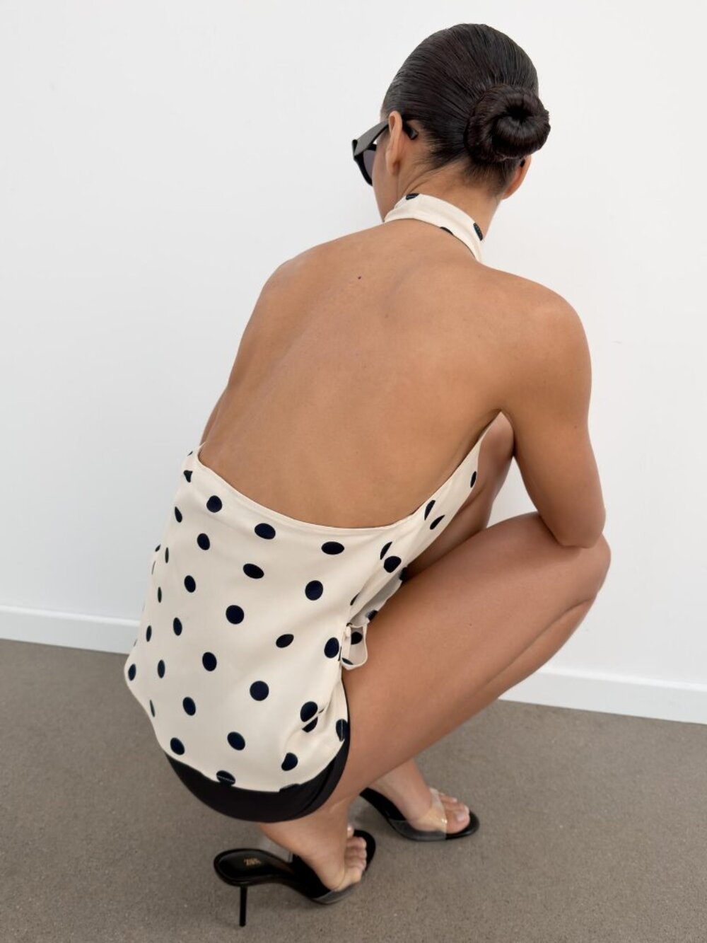 ZARA SATIN POLKA DOT TOP